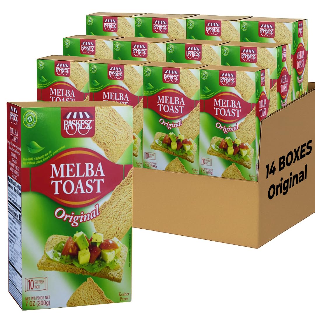 Only Kosher Candy Spelt Melba Toast Flatbread Crackers Kosher Parve with No Artificial Flavor, Fresh Natural Ingredients, Kosher Certified Delicious Snack Crackers (Pack of 14)