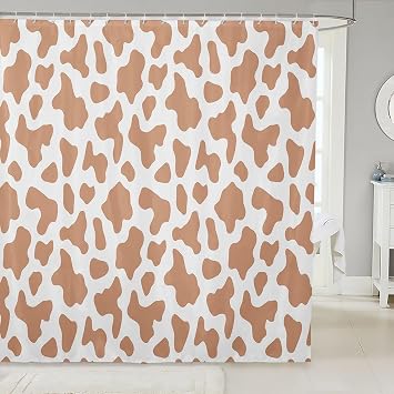 Erosebridal Cartoon Camel Cow Print Shower Curtain 72" W x 84" L,Milk Cow Animal Bathroom Curtain,Farmhouse Bull Cattle Fabric Shower Curtains,Western Animals Bathroom Accessories