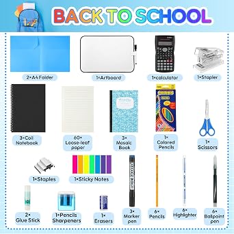 Gilprop 1 Set Middle and High School Supplies Kit, 51 Pcs Per School Pack