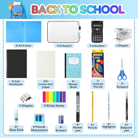 Gilprop 1 Set Middle and High School Supplies Kit, 51 Pcs Per School Pack