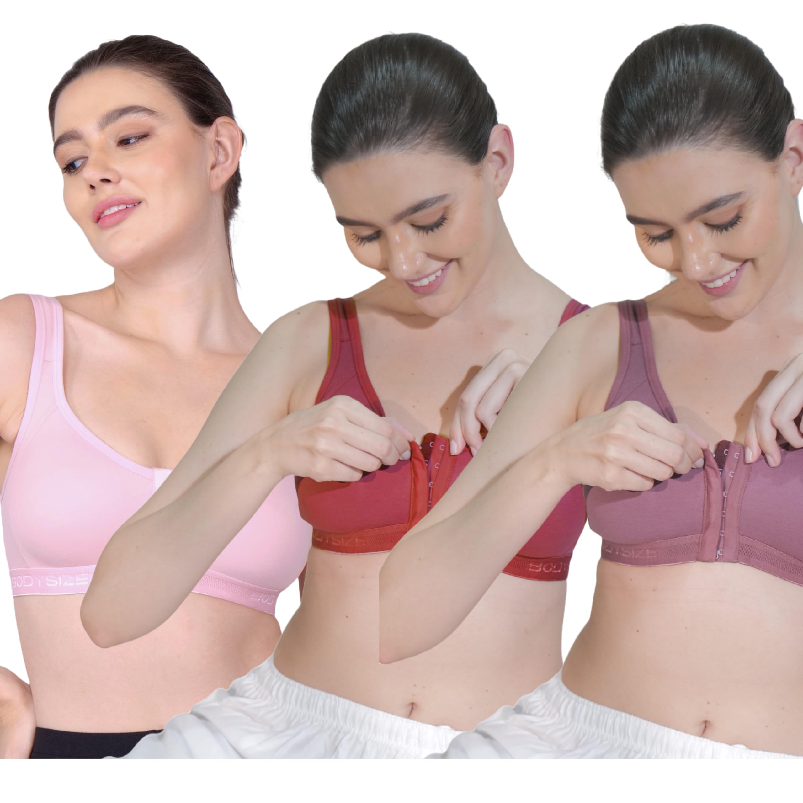 bodysize Cotton Front Open Sports Bra for Women Daily Use | Non-Wired Sweat Absorbent Seamless Bra | Full Coverage Regular Wear Comfortable and Convenient with Back Support Suitable for Gym, Yoga-picture-11