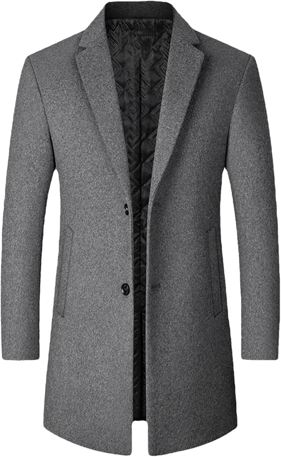 Autumn Winter Men's Woolen Overcoat Wool Blends Trench Coat Thickening Male Business Warm Stand Collar Jacket