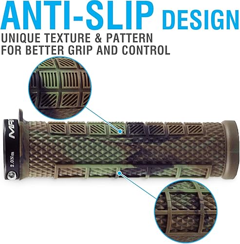 Miniatura 2 de Marque Grapple - mangos para manubrio de bicicleta de montaña, anillo de bloqueo único, manillar de bicicleta de montaña y BMX con agarre