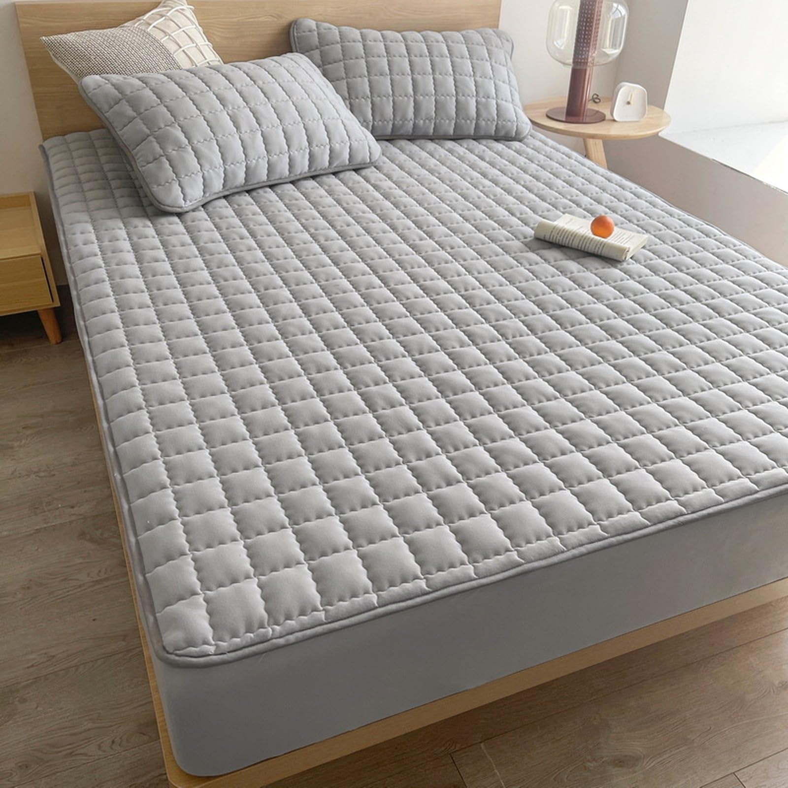Sábana bajera ajustable extra profunda impermeable de 120 x 200 cm con funda de almohada, protector de colchón de rizo para máxima protección de la cama