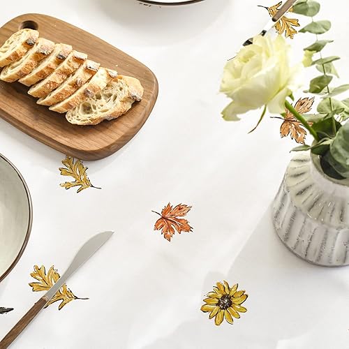 Miniatura 4 de Horaldaily Mantel redondo de otoño de 70 x 70 pulgadas, diseño de cosecha de otoño de Acción de Gracias, naranja, camión, gnomo, calabaza, búfalo, a