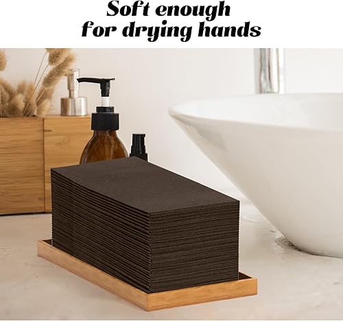 Vista 80 de KAMMAK Servilletas desechables de color verde oscuro con paño de bolsillo como servilletas de papel para cena, paquete de 100 toallas de mano