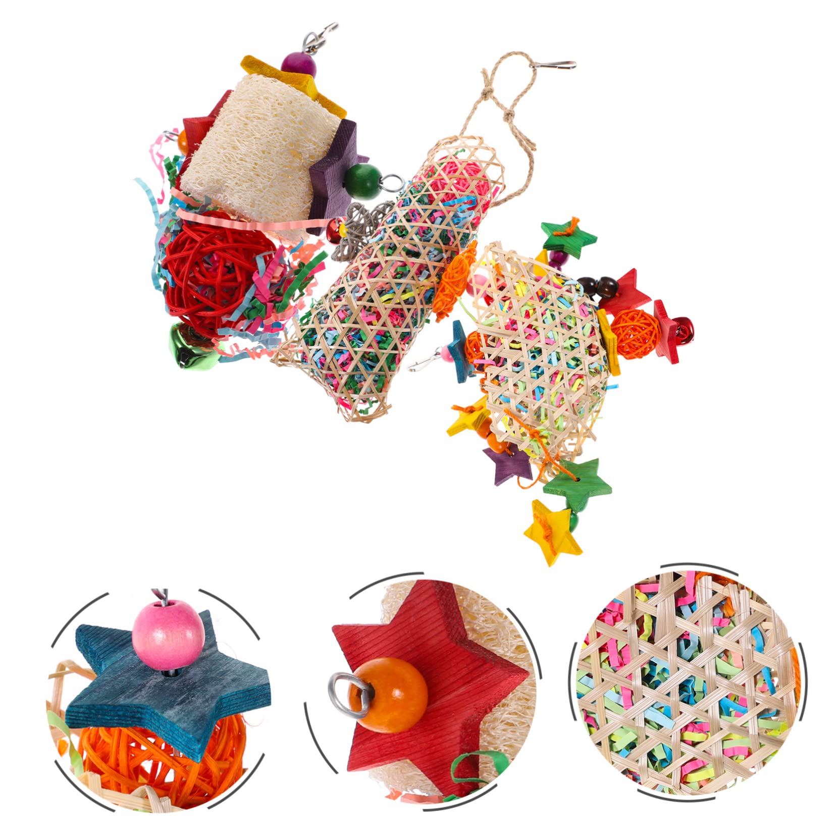 POPETPOP 6pièces Jouet à Mâcher pour Oiseaux Jouet Multifonction pour Perroquets Et Calopsittes Design Et pour Divertissement Oiseaux