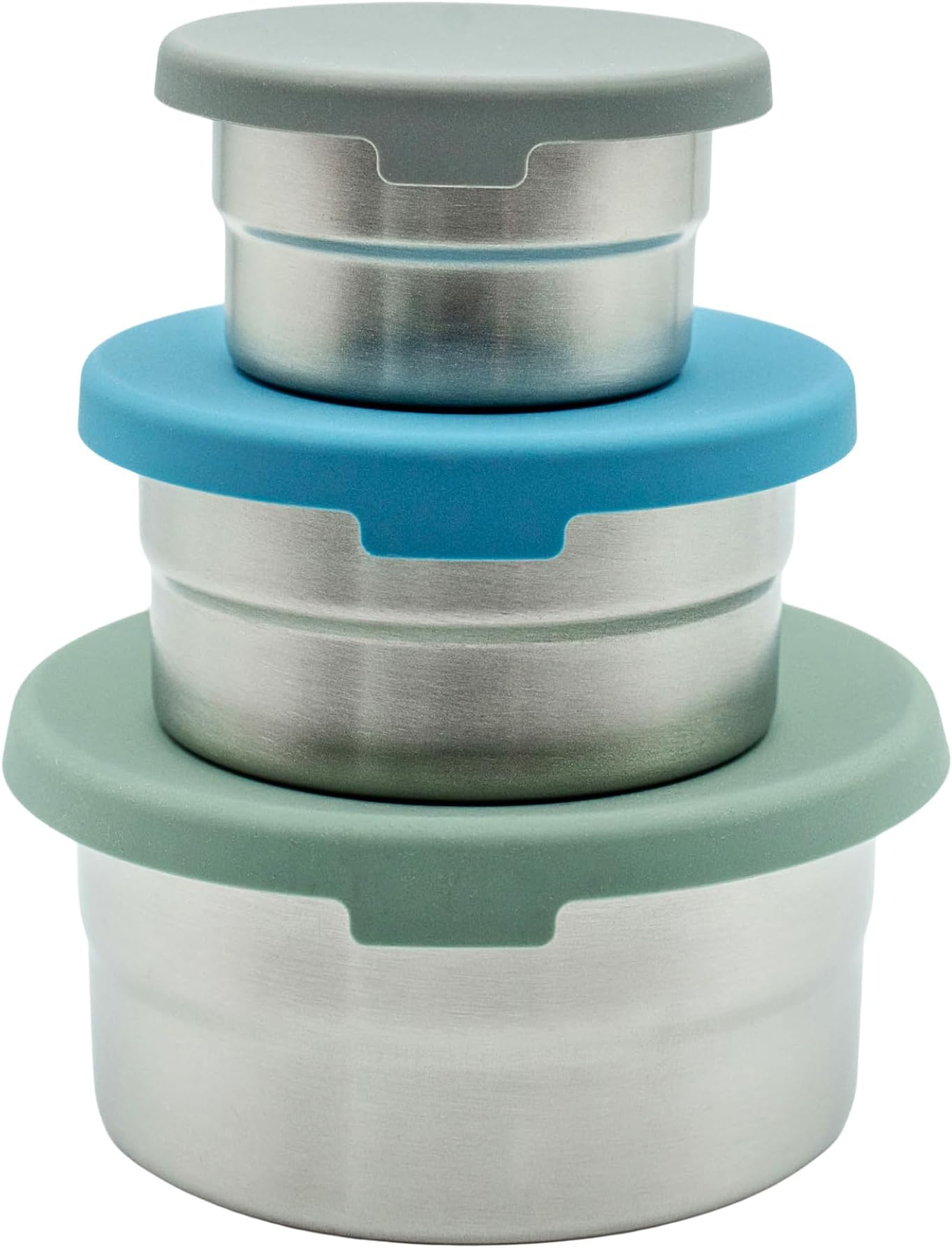 Stainless Steel Food Storage Containers - 3 Pack - 3 Oz, 6.1 Oz, 12.85 Oz with Leakproof Silicone Lids, BPA-Free, Dishwasher & Freezer Safe, Nesting & Stackable for Meal Prep, Lunch Boxes & Snacks
