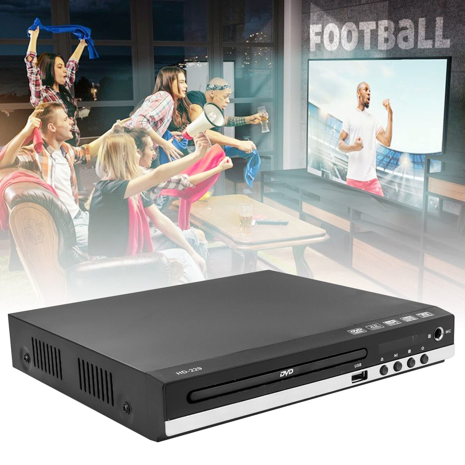 ColdShine DVD-Player für TV mit HDMI/AV Ausgang USB Eingang und Fehlerkorrektur 1080P Upscaling PAL/NTSC-System DVD CD-Player