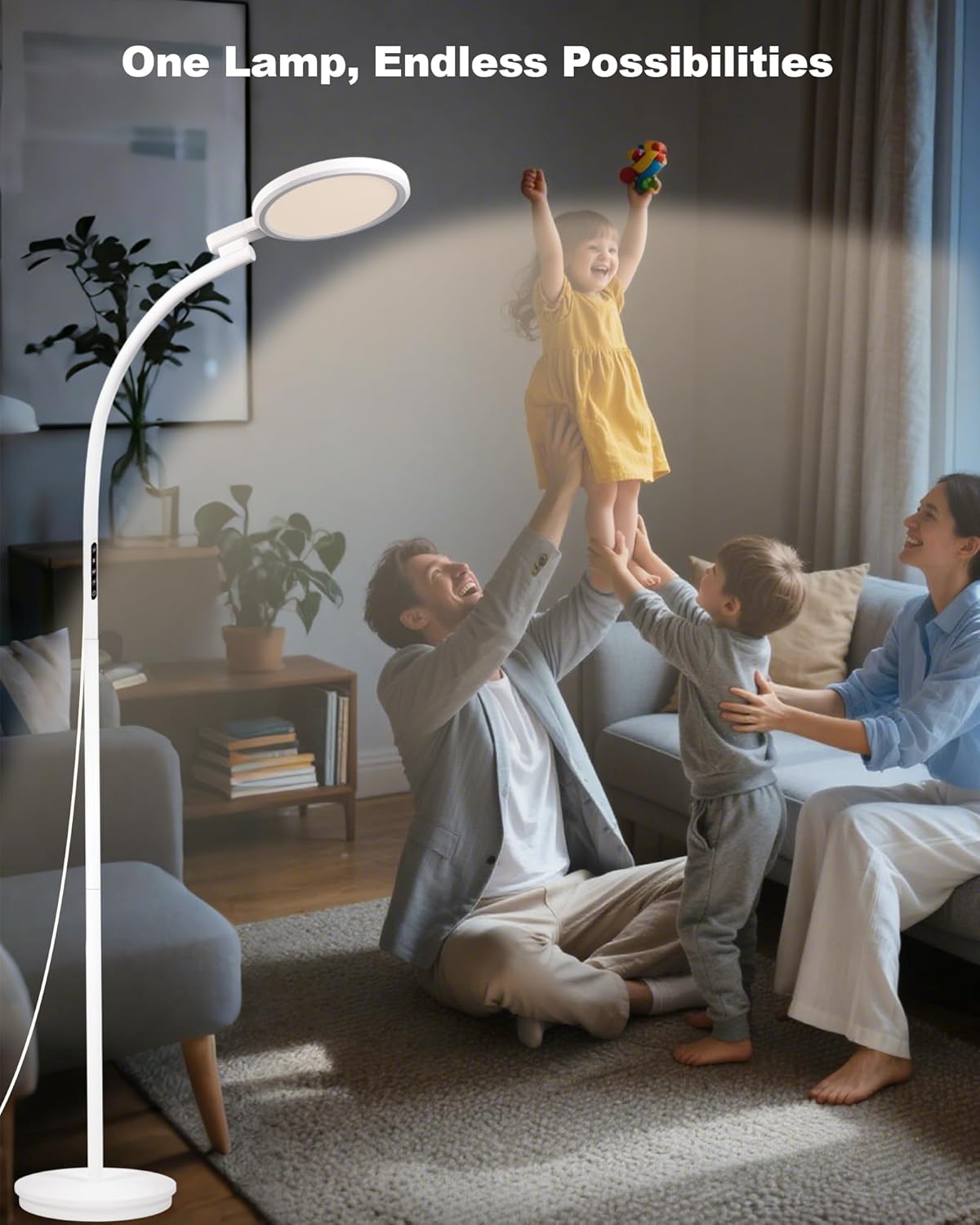 Aoife 670nm Red Light Floor Lamp for Sleep, Adjustable Red Night Light Therapy Bedside Lamp with Remote, Touch Control, 6 Scene Modes & 10 Brightness Levels, Remote Control Needs Pairing