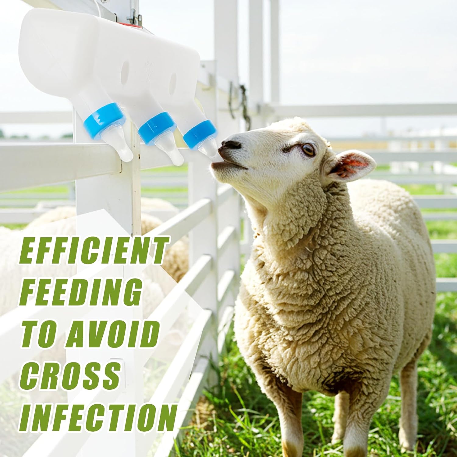 Threlaco 3 Pacifier Small Animal Milk Feeder 3 L/101.45oz Puppy Lamp Goat Milk Feeder Farm Water Bottle Dispenser Animal Drinking Equipment for Professional Breeding