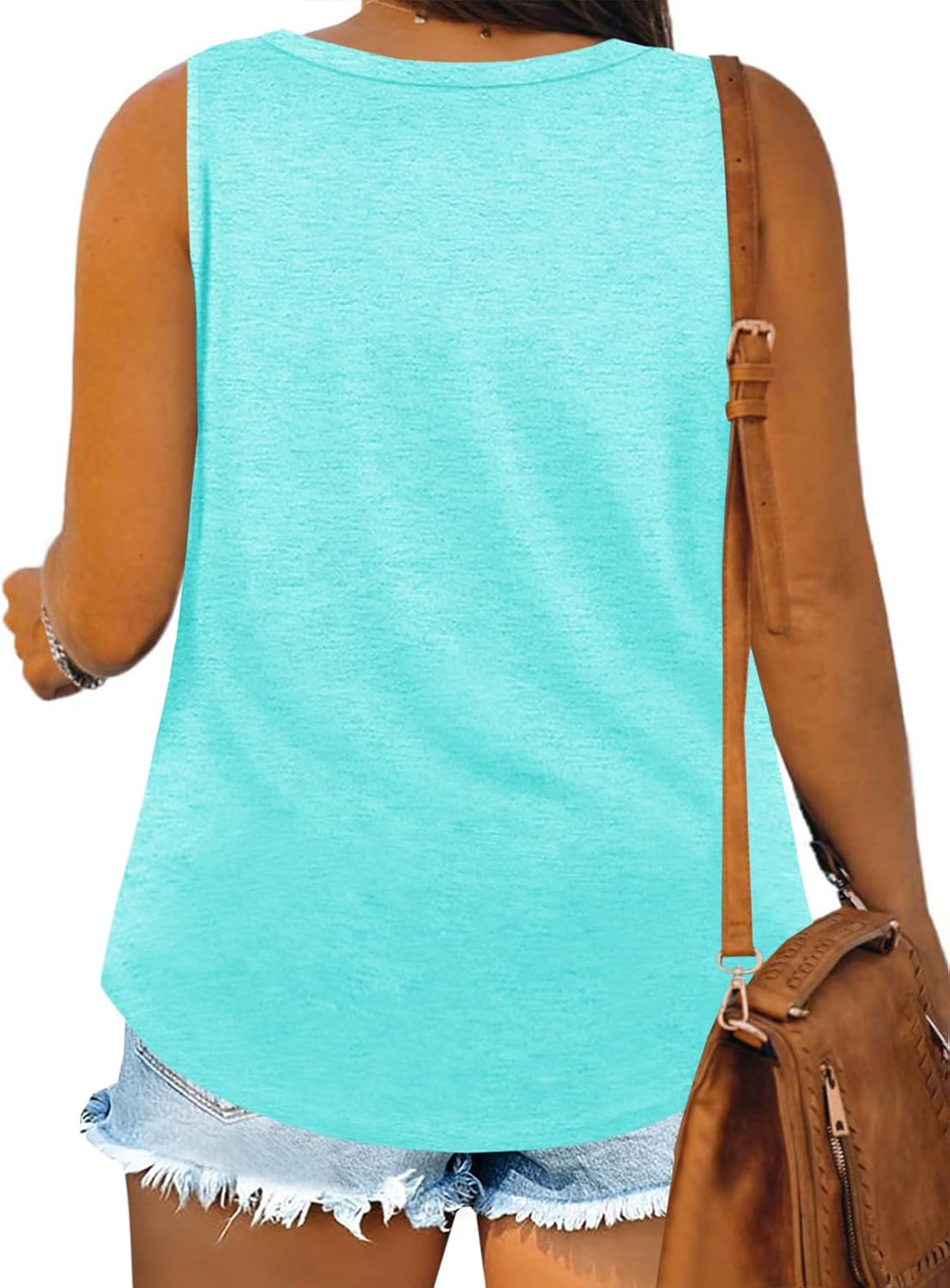 Plus Size Tank Tops for Women Summer Sleeveless Scoop Neck T-Shirts Tops Casual Tees Tunics Shirts - Image 3