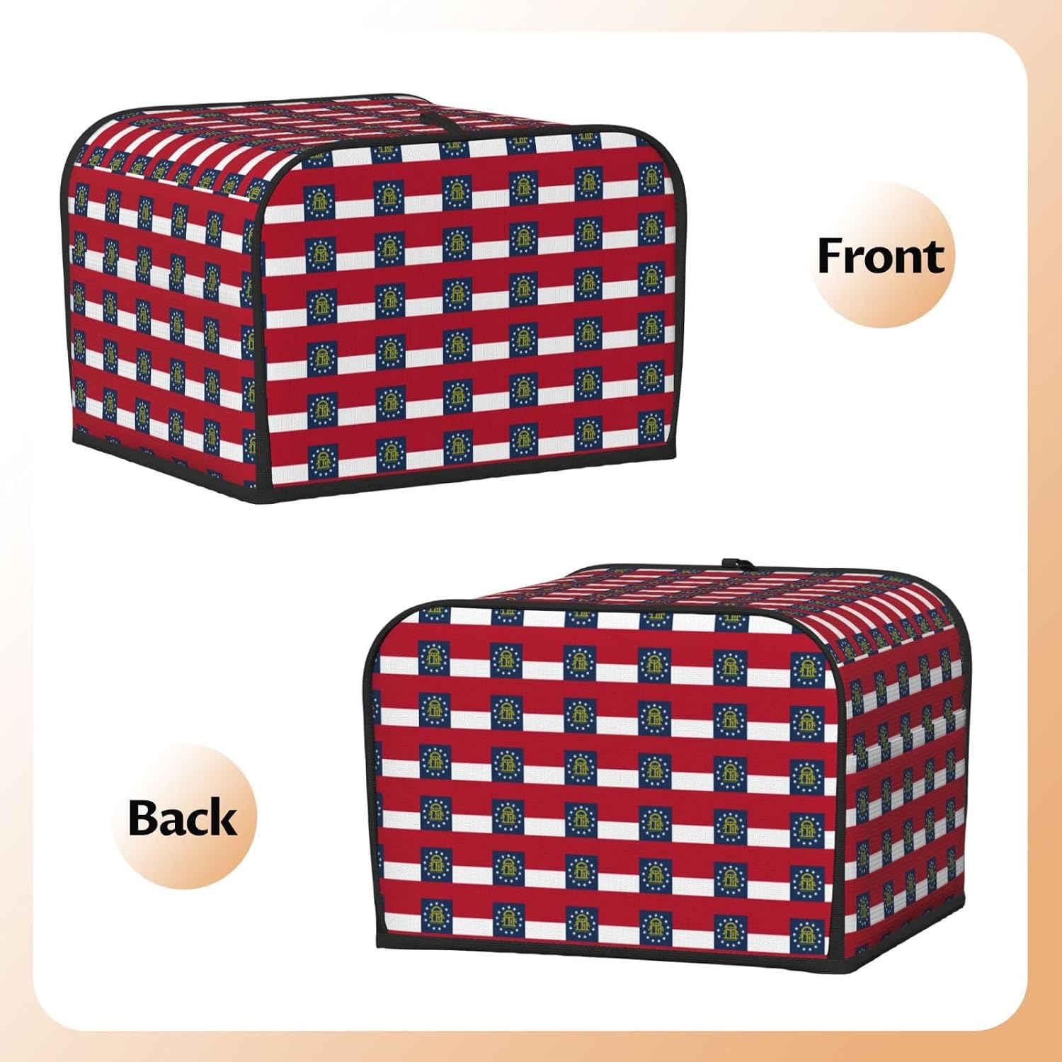 Georgia Flag Print 4-Slice Toaster Cover Kitchen Appliance For Bread Home Protector Daily Usability image 3
