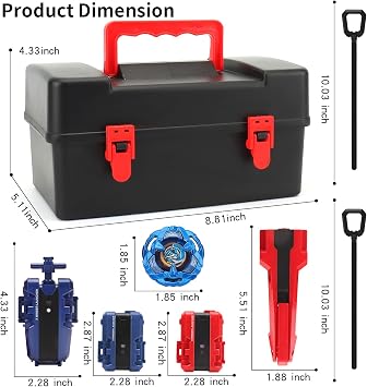 X Battling Top Gyro Toy Set, 12 Spinning Tops, 3 Launchers, Turbo Set Metal Fusion Game with Storage Box, Birthday Gift for Kids Boys 6+