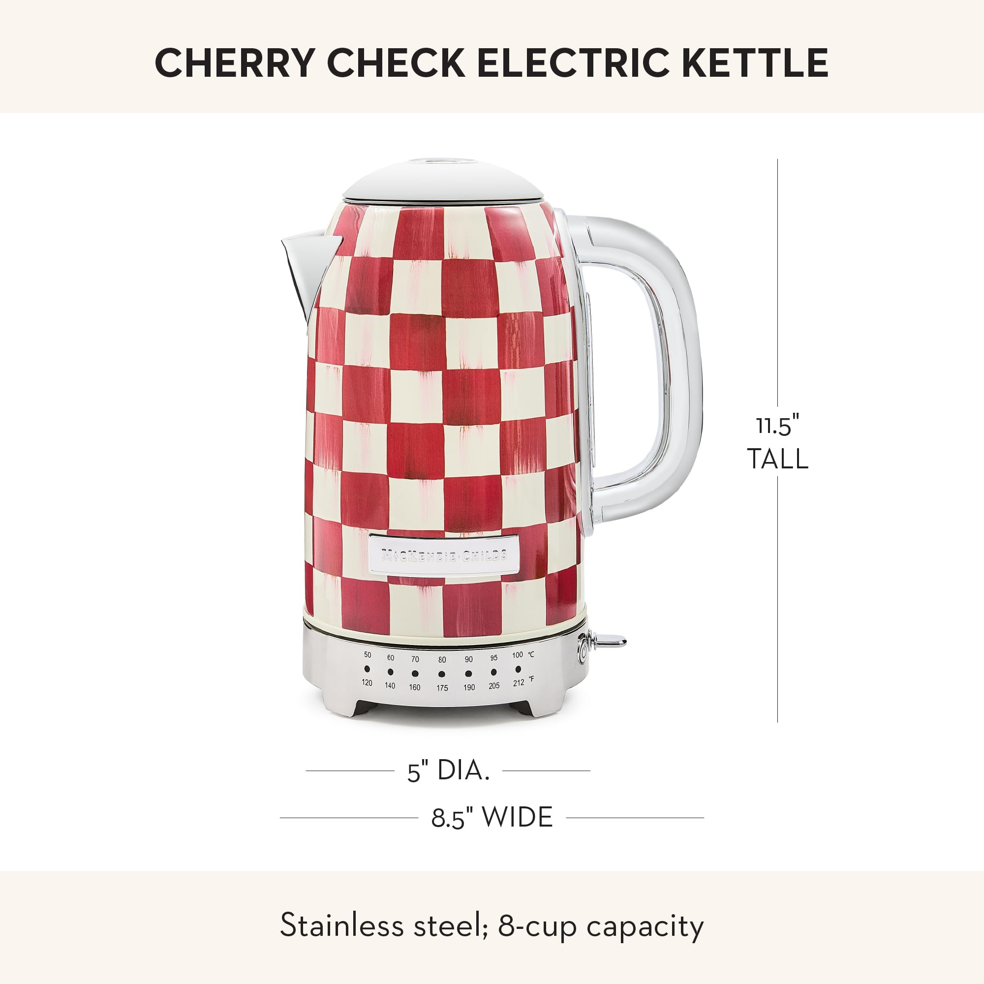 Amazon.com: MACKENZIE-CHILDS Electric Kettle, Stainless-Steel Tea