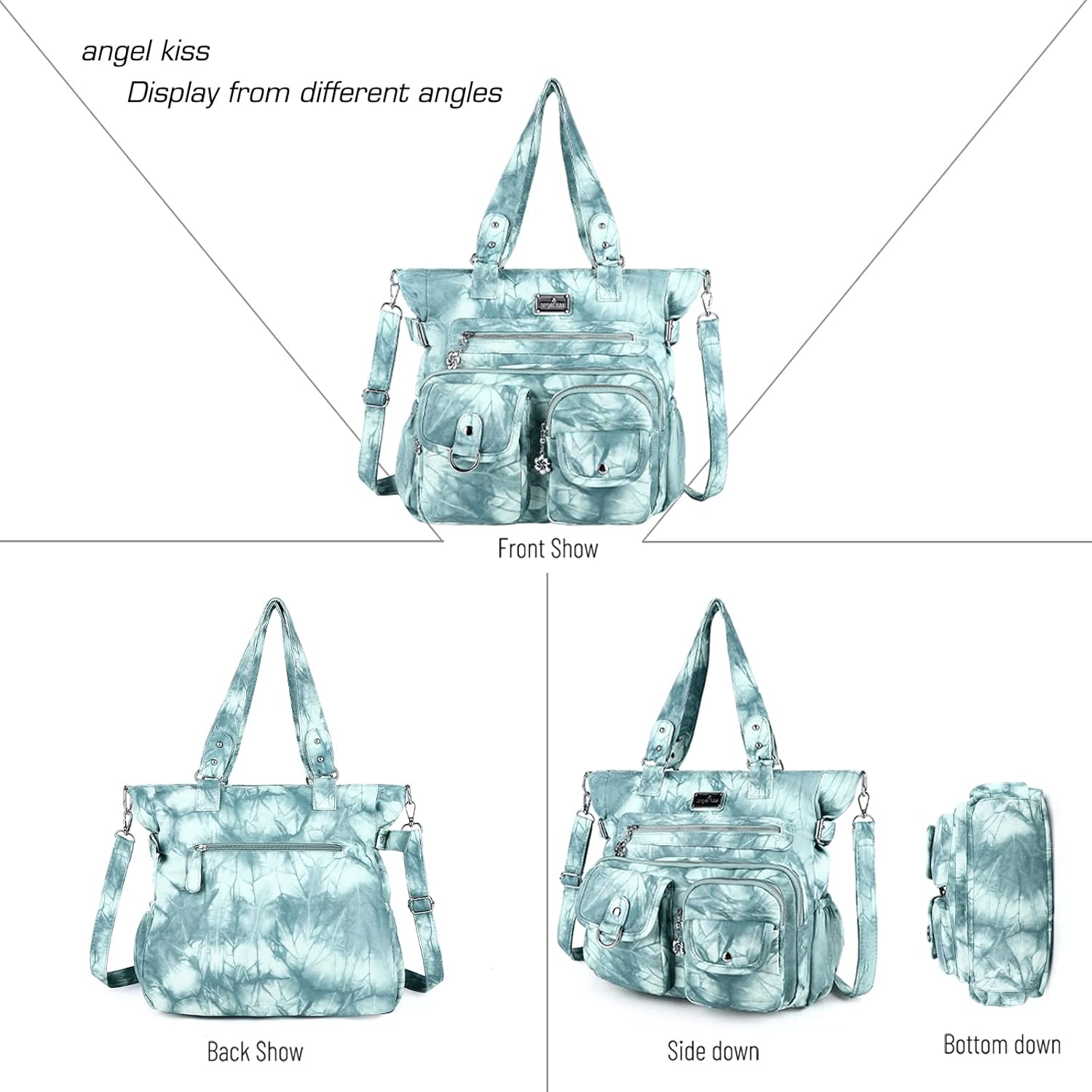 Angel Kiss Large Purses for Women Soft PU Leather Hobo Bag for Women Shoulder Bags - Image 3