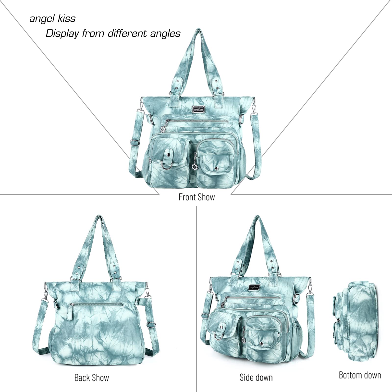 Angel Kiss Large Purses for Women Soft PU Leather Hobo Bag for Women Shoulder Bags