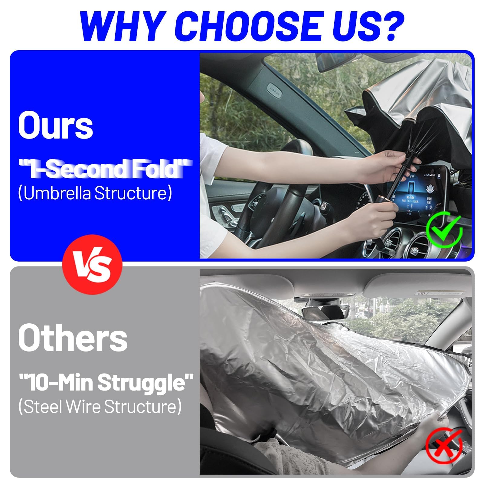 Parasol para parabrisas de Jeep Compass 2017-2025, personalizado para Compass 2017-2022 2023 2024 2025 para parabrisas delantero, parasol de coche para aislamiento térmico