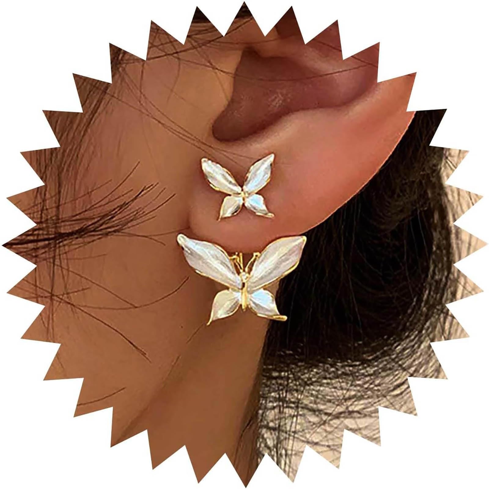 Orecchini Farfalla Deco - smalto e argento dorato | Anna e Alex