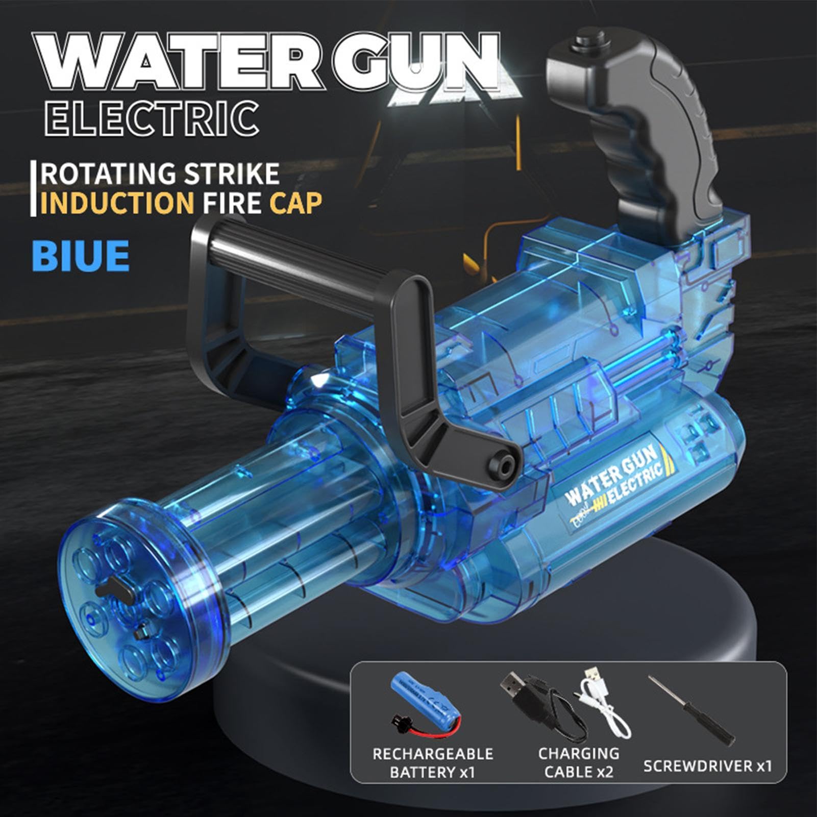 Giocattoli ad Acqua per Bambini Squirter Elettrico da Esterno | Giocattolo ad acqua con effetti luce e fiamma per Bambini Giardino Feste Estive Spiaggia