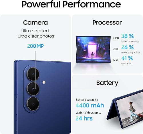 Samsung Galaxy Z Fold7, 256GB, Jet Black (CAD Version & Warranty) - AI Smartphone, Snapdragon 8 Elite, 200MP, Foldable Dynamic AMOLED Display, Mult-Tasking w/Galaxy AI - 4