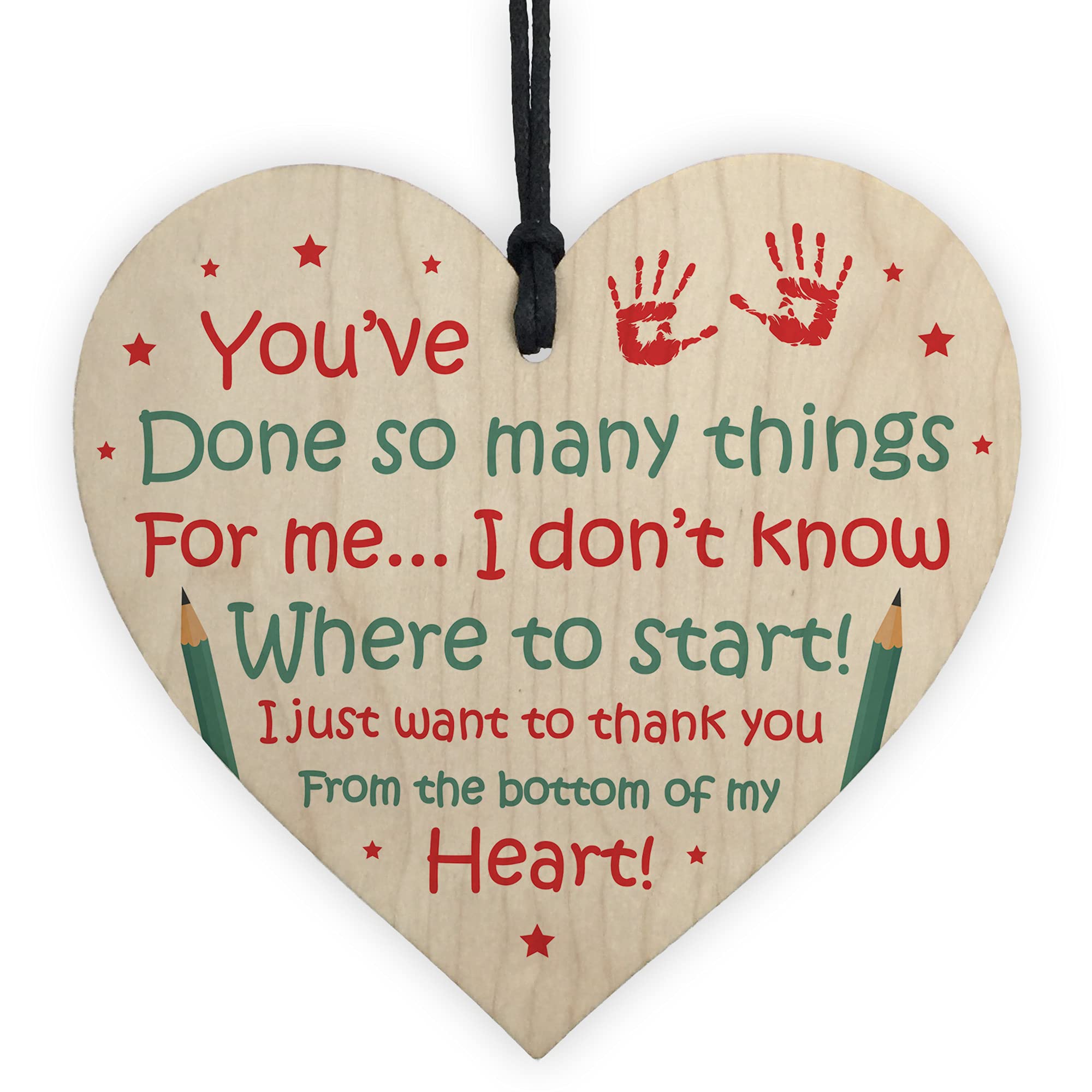 Novelty Teacher Gift Wood Heart Thank You Gift For Teaching Assistant Leaving Gift