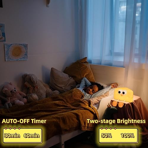 Miniatura 4 de Bonita luz nocturna de queso, encendidoapagado táctil, apagado retardado, lámpara de noche LED USB, luz ajustable, luces nocturnas de silicona suave