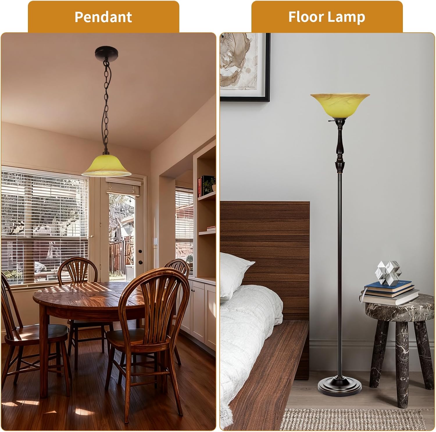 12" Tawny Alabaster Glass Lamp Shade, Lipless Glass Lamp Dome, Fixture Replacement Globe for Torchiere Floor Lamp, Pendant Light