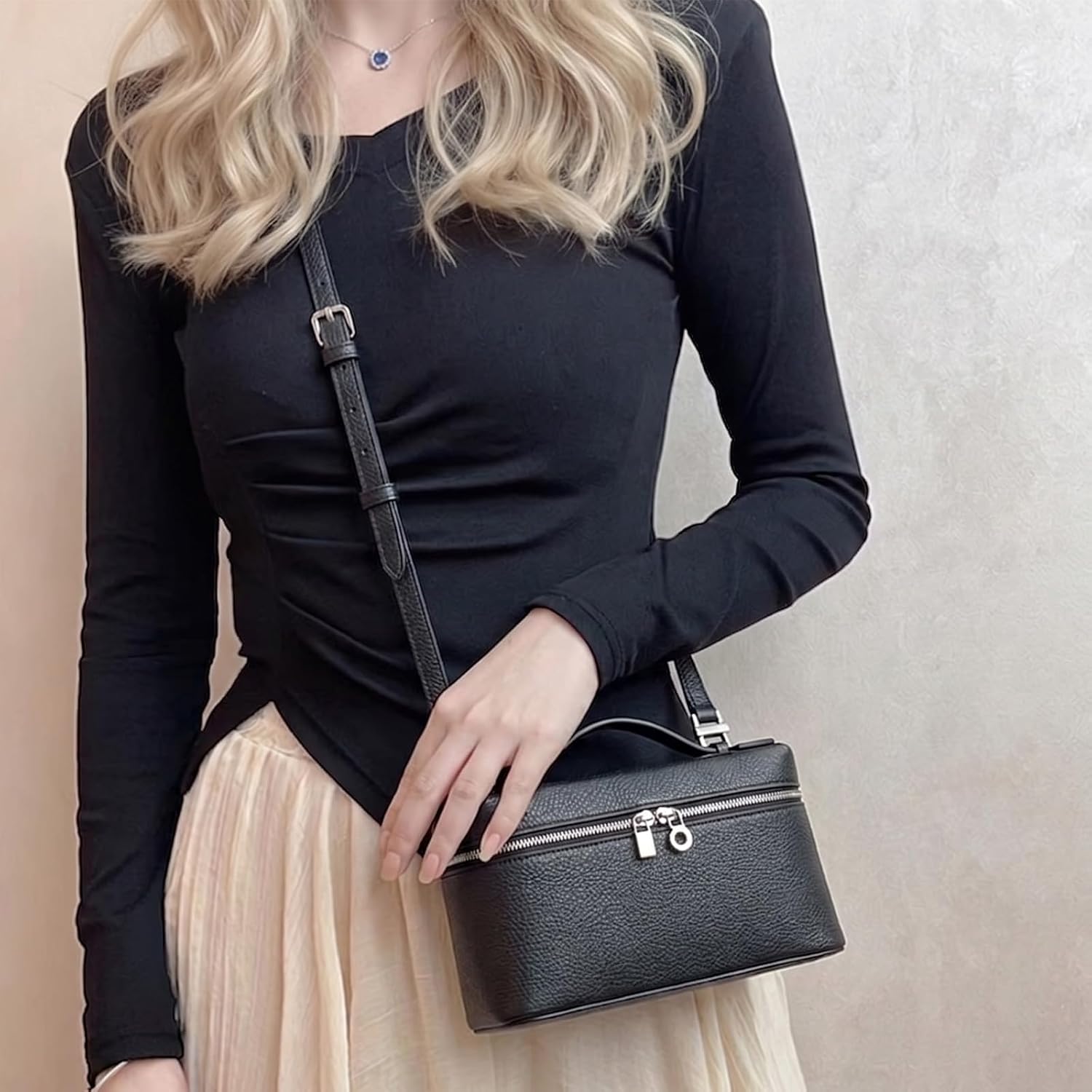 Crossbody Bag for Women Pouch Top-Handle Leather Purse Small Shoulder Handbag for Work Travel Dating Shopping image 2