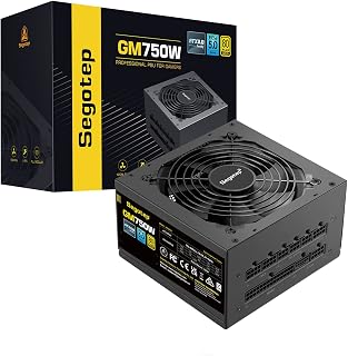 750W Power Supply, 80 Plus Gold Full Modular PCIe 5.0 & ATX 3.0 Gaming PSU for NVIDIA RTX 20/30/40 Series & AMD GPU, 120mm Silent FDB Fan, 5 Year Warranty