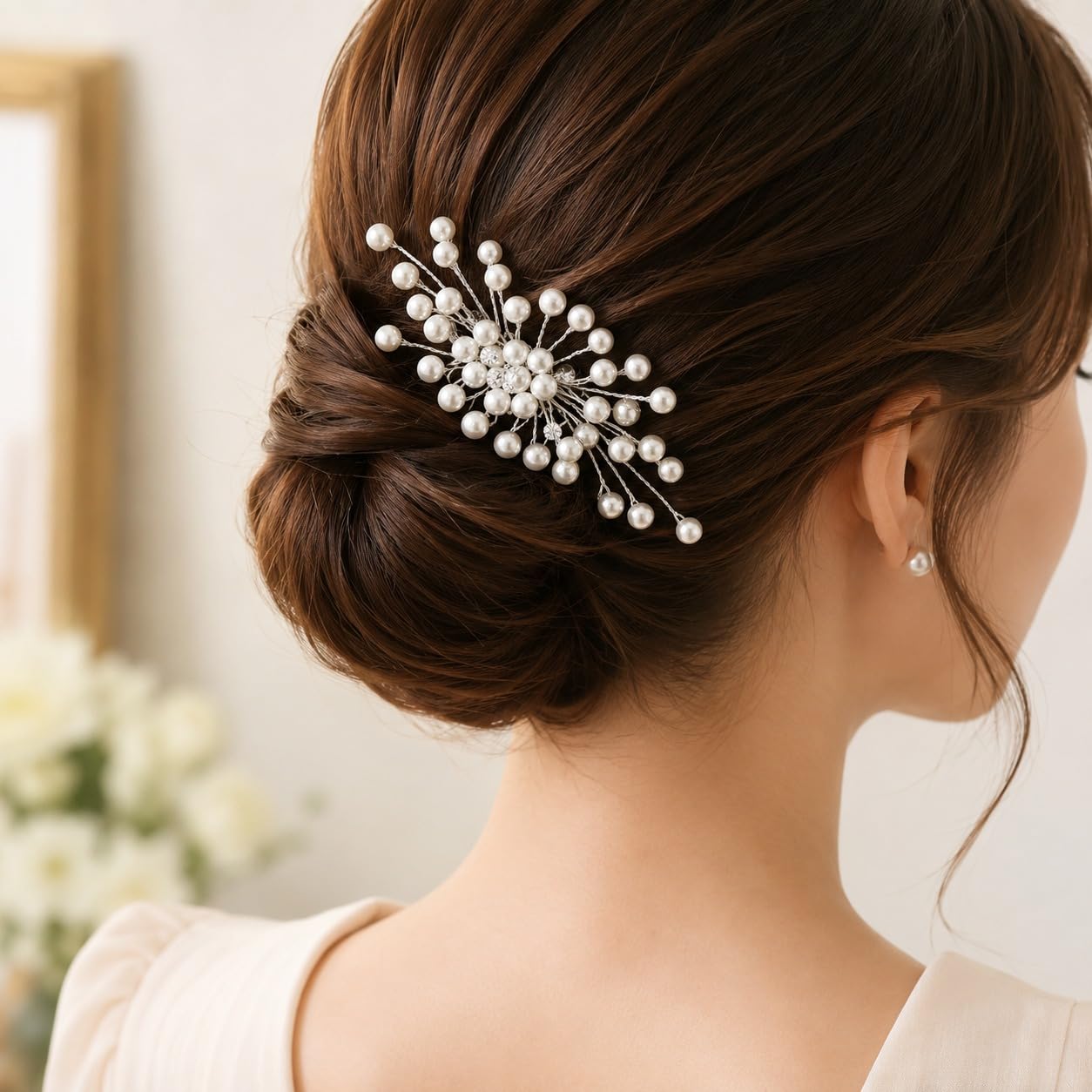 Bridal Hair Accessories for Women Girls, Pearl Hair Vine, Crystal Hair Band, Wedding Hair Jewelry, Hair Crown Headband for Bridal Party Wedding Engagement-image-39