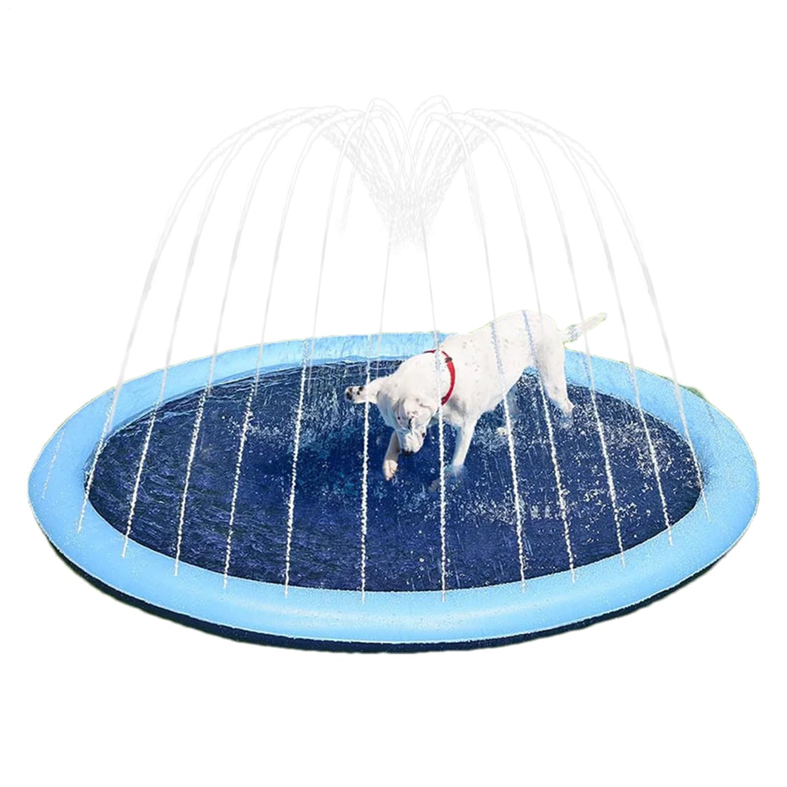 Dog Pool Paddling Pool,Foldable Sprinkle And Splash Water Play Mat,Fun Backyard Fountain Play Mat For Dogs, T-oddlers & Backyard Fun