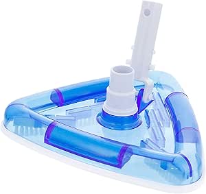 U.S. Pool Supply Weighted Transparent Triangular Pool Vacuum Head with Swivel Hose Connection and EZ Clip Handle