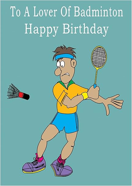 Badminton Happy Birthday Card Amazon Co Uk Stationery Office Supplies Badminton Happy Birthday Card Amazon Co Uk Stationery Office Supplies