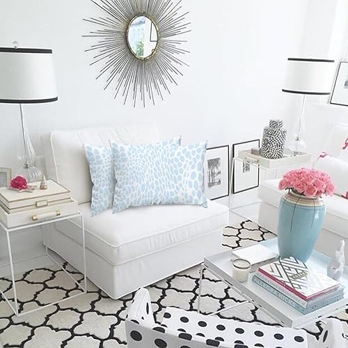 Miniatura 4 de Juego de 2 fundas de almohada corporal azul claro con estampado de leopardo y animales, fundas de almohada lumbares de antílope de 12 x 20 pulgadas,