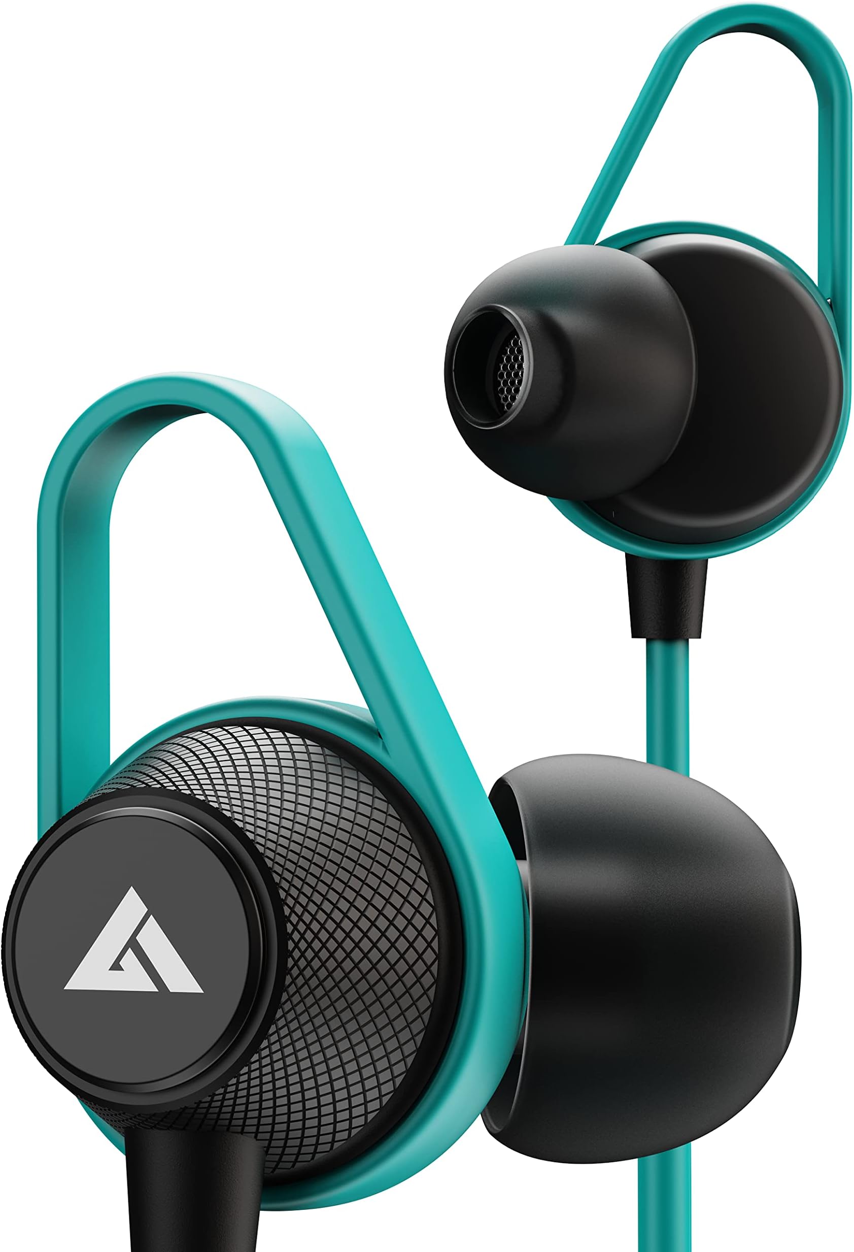 Boult Audio Bassbuds Loop 2 Wired in Ear Earphones with Mic, 10mm Powerful Driver for Extra Bass with Customizable Ear Loop (Teal Blue)