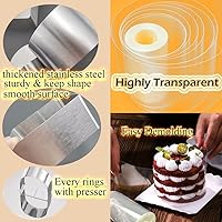 Vista 3 de DATANYA Paquete de 9 moldes para anillos de pastel de 3.15 pulgadas con collares de pastel de 3 pulgadas, anillos de comida de acero inoxidable