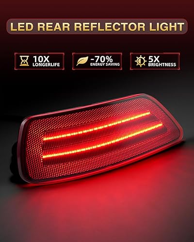 Miniatura 10 de NEIFILES Luces reflectoras LED para parachoques trasero compatibles con Jeep Compass 2011-2017, montaje de luz antiniebla para Grand Cherokee