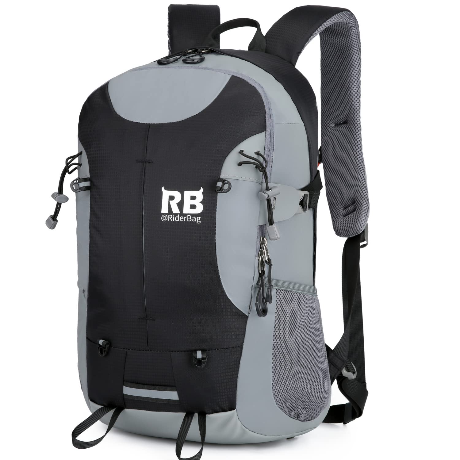 riderbag Reflektierender Motorradrucksack, leichter Laptoprucksack für Motorradfahrer. Reiserucksack. Fahrrad Sicherheit im Dunkeln. Mit optionalem Rückenprotektor