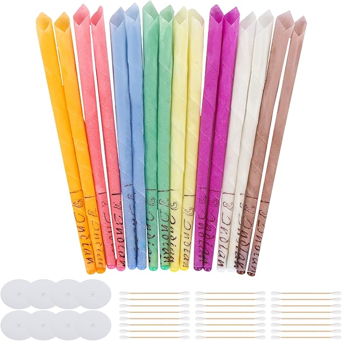 GLAITC Ear Candles,16pcs All Natural Beeswax Hopi Ear Candle Cones with