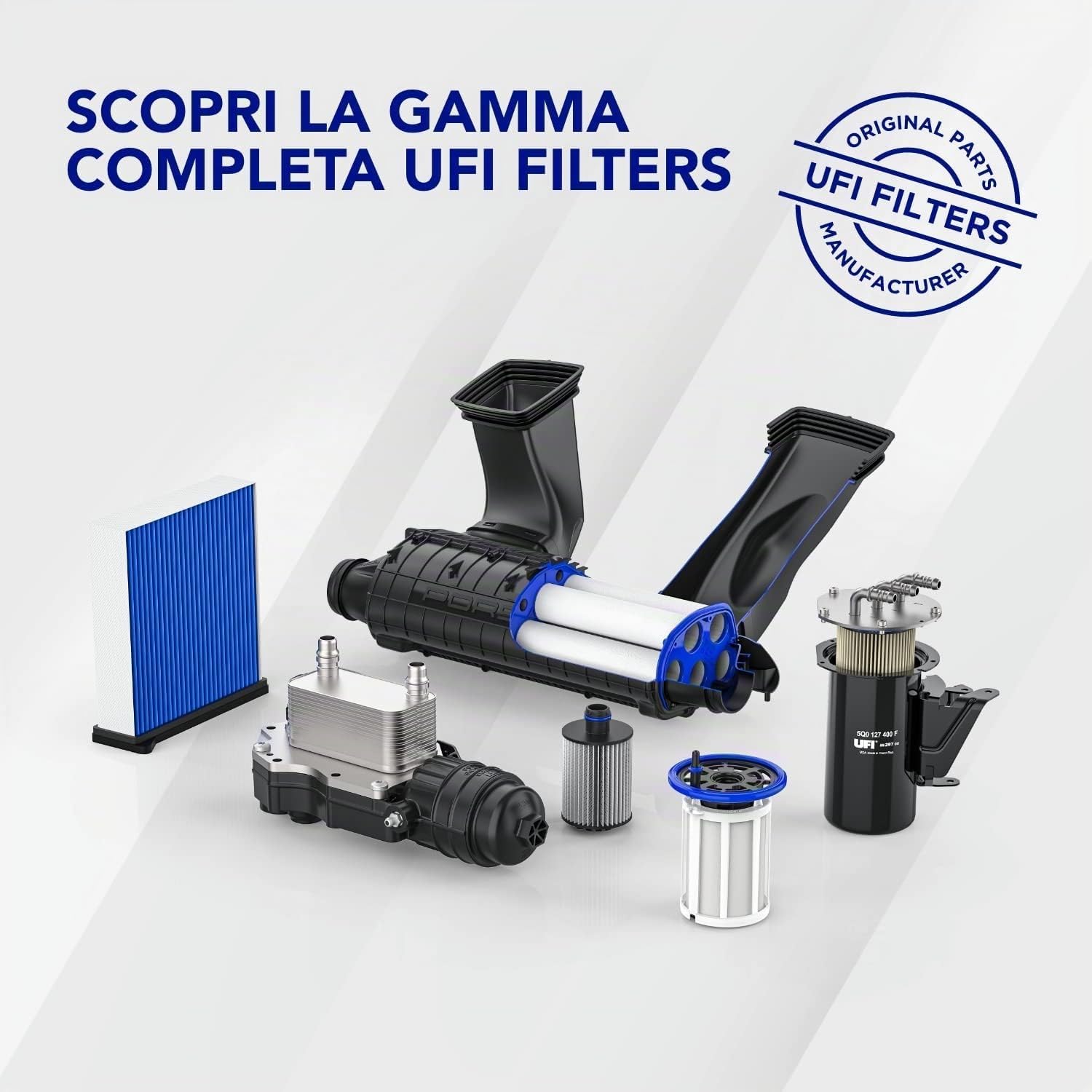 UFI Filters, Filtro Gasolio 26.079.00, Filtro Carburante per Ricambio, Adatto ad Auto, Applicabile su Diversi Modelli Fiat