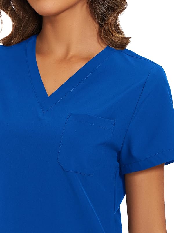 Scrubs for Women Set V-Neck Top & Cargo Pants 12 Pockets, Royal Blue, S by floralhue - Used condition - Image 7