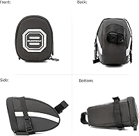 Vista 2 de Bike Seat Bag Bicycle Saddle Bag Under Seat Waterproof Reflective Cycling Saddle Pack for Mountain Road Bikes Black