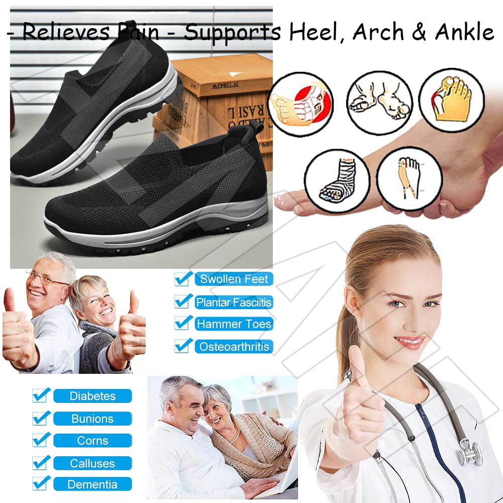 Scarpe X Diabetici Uomo Scarpe per Il Piede diabetico Primaverili e Autunnali Scarpe Comode Anziani Scarpe per Diabetici,Blu,45/275mm
