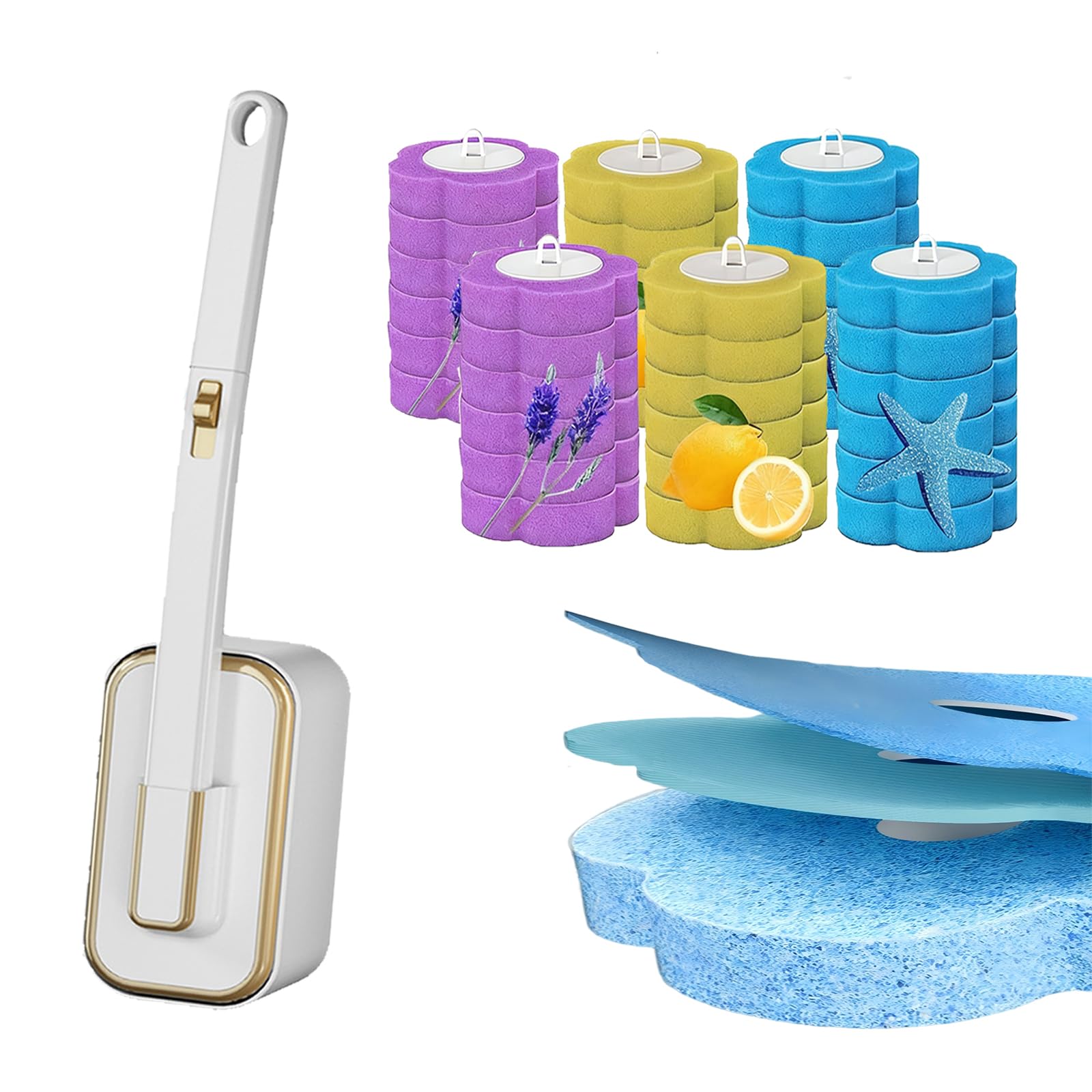 Brosse de toilette jetable pour éliminer les bactéries sans contact et ranger au mur