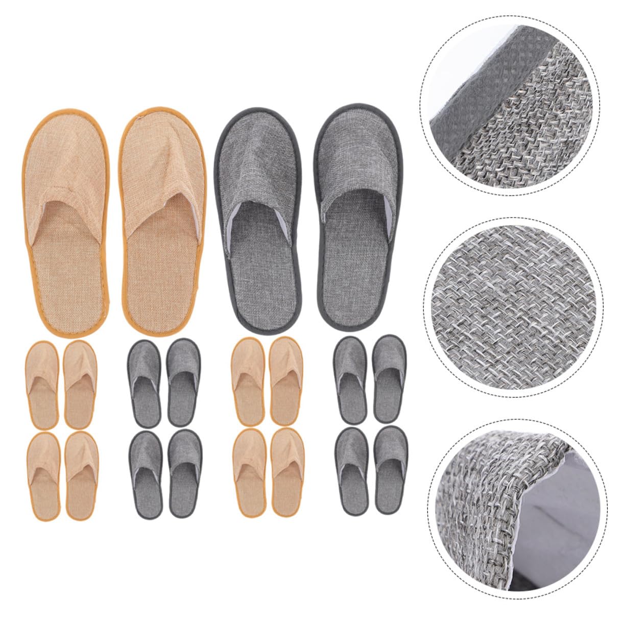 FRCOLOR Zapatillas de Viaje Plegables 10 Pares Tela de Rizo y Eva para Hombre y Mujer