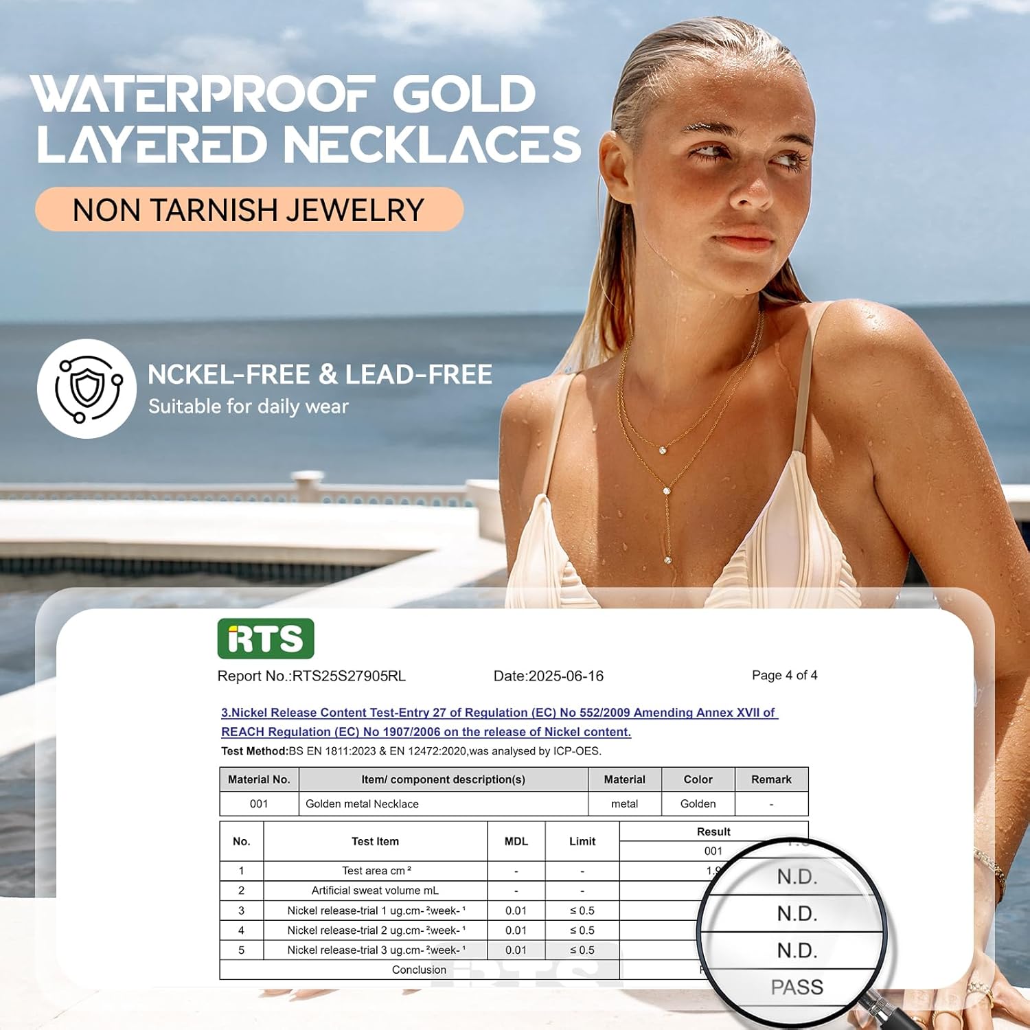 Fullpop Dainty Gold Necklaces for Women, 18k Gold Layered Lariat Necklace for Women Long Gold Choker Necklaces for Women Statement Diamond Heart Pendant Necklace Body Chain Jewelry for Women - Image 7