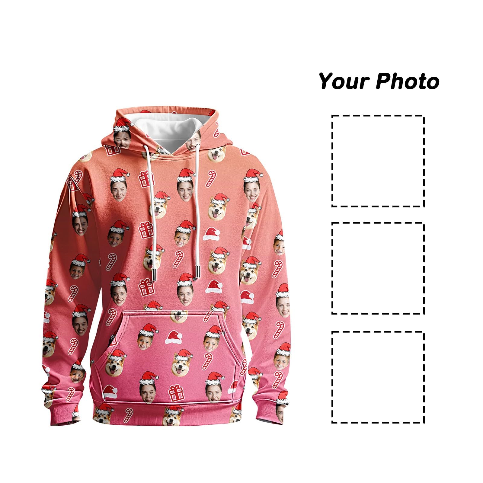 Sudaderas Hombre Impermeable Sudadera con Capucha Personalizada, Diseño Divertido De Navidad Corta (Pink, XXXL) Kit Pesca Camiseta Sin Mangas Camisa Manga Larga Ropa Deporte para Caza