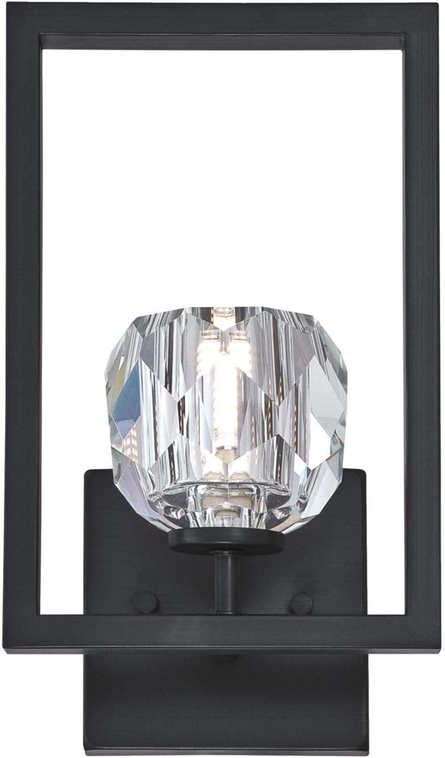 Amazon Crazy 🔥 Deals Westinghouse Lighting 6367300 Zoa One-Light LED Indoor Wall Sconce Light Fixture, Matte Brushed Gun Metal Finish with Crystal Glass