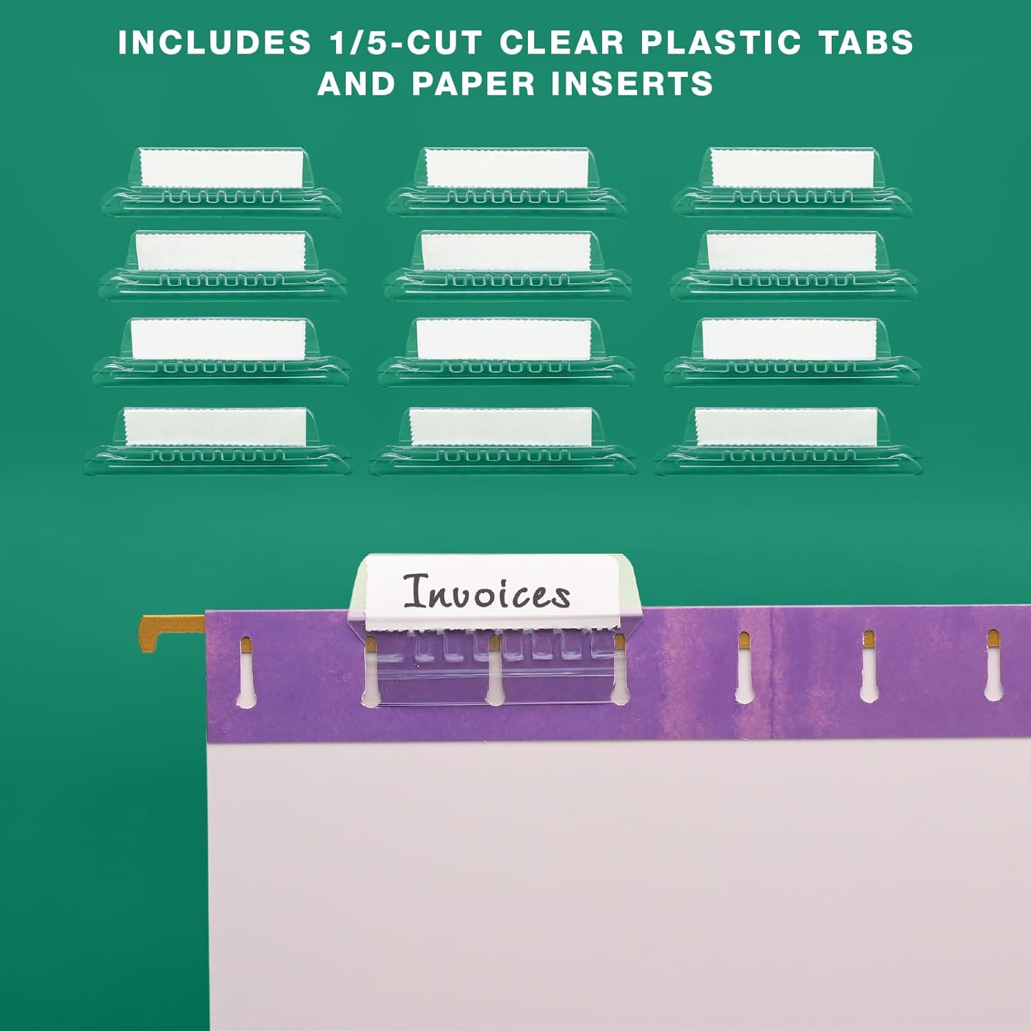 Global Printed Products Deluxe Designer Printed Hanging File Folders, 4 Patterns, Letter Size, 12/pk (Watercolor Solid)